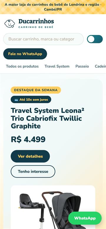 Loja Ducarrinhos no celular
